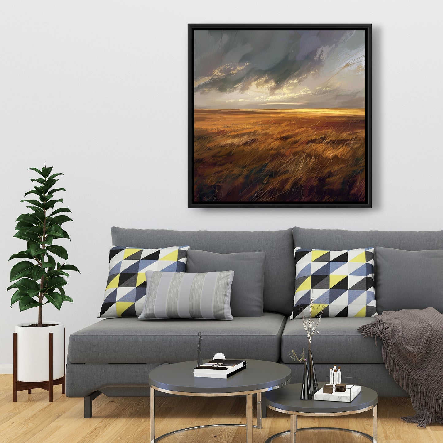 Before the storm - Framed Canvas - Print on demand