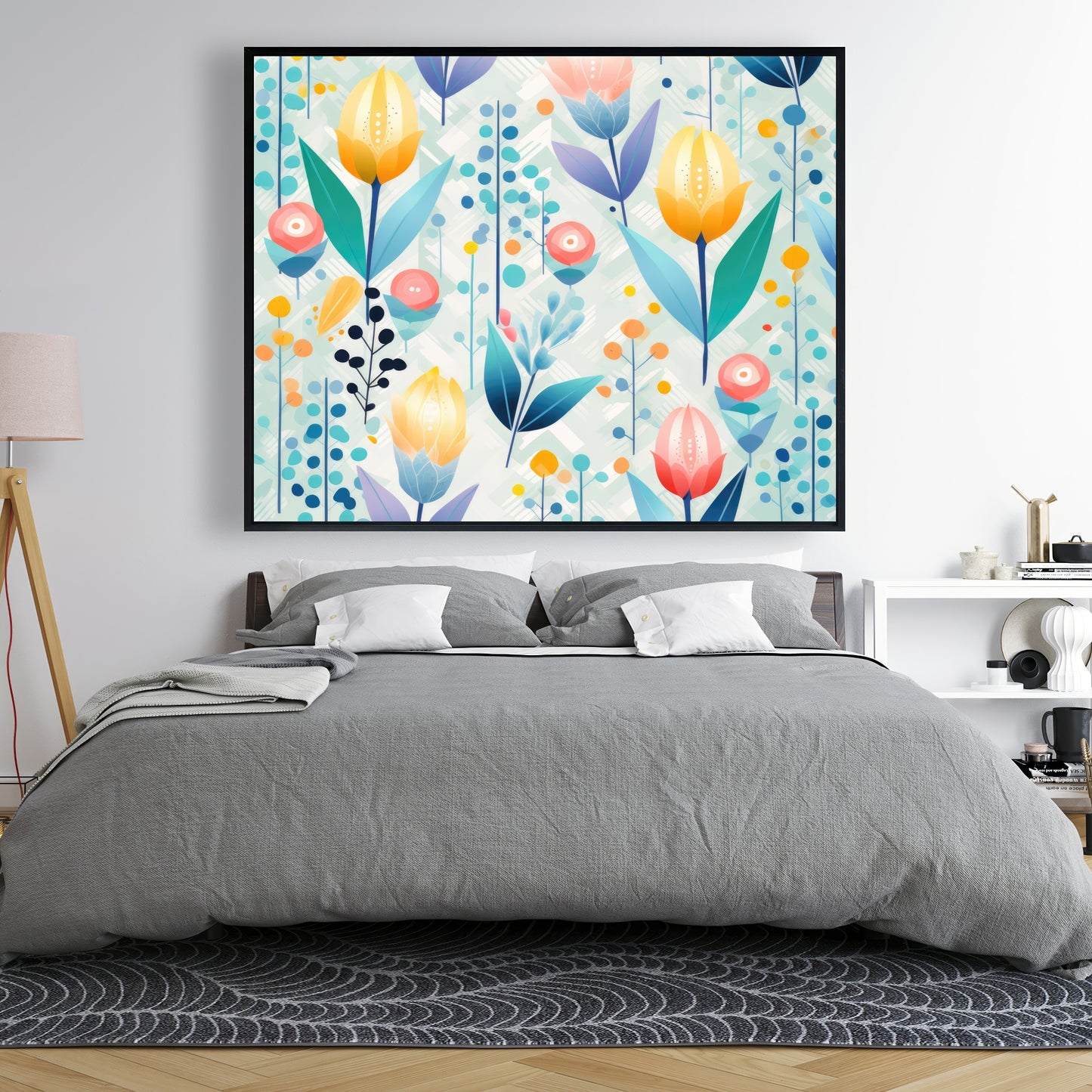 Calming scents - Turquoise Framed Canvas for Home Decor