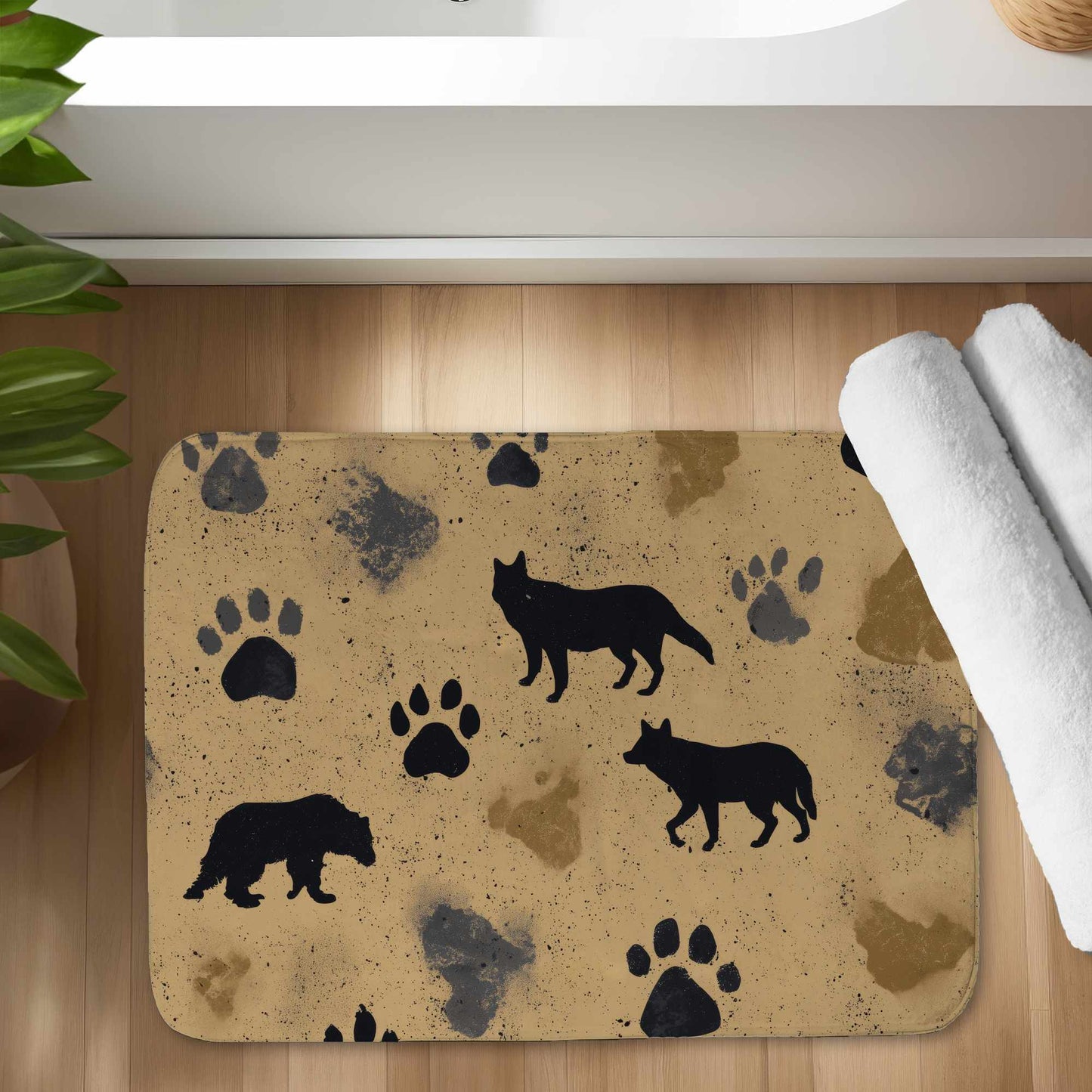 Tapis de bain Wild Tracks Echo | Tapis élégant pour la décoration intérieure
