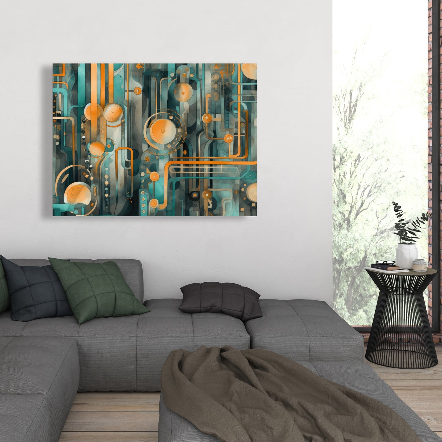 Astrological Machinery - Gold Canvas Home Decor for Elegance