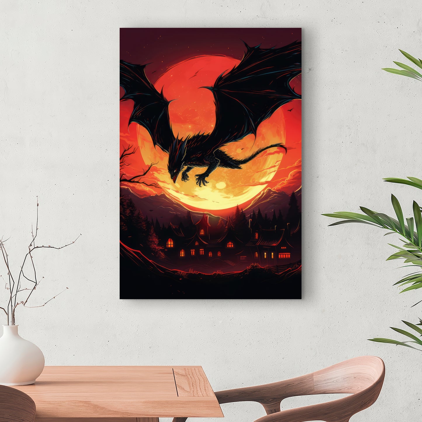 The dragon's wrath - 32"x32" Canvas