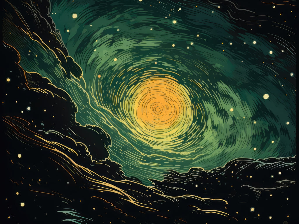 Turmoil in space - Framed Canvas - Print on demand