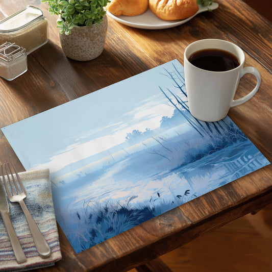 Cold Swamp Black Polyester Placemat - Stylish Home Decor
