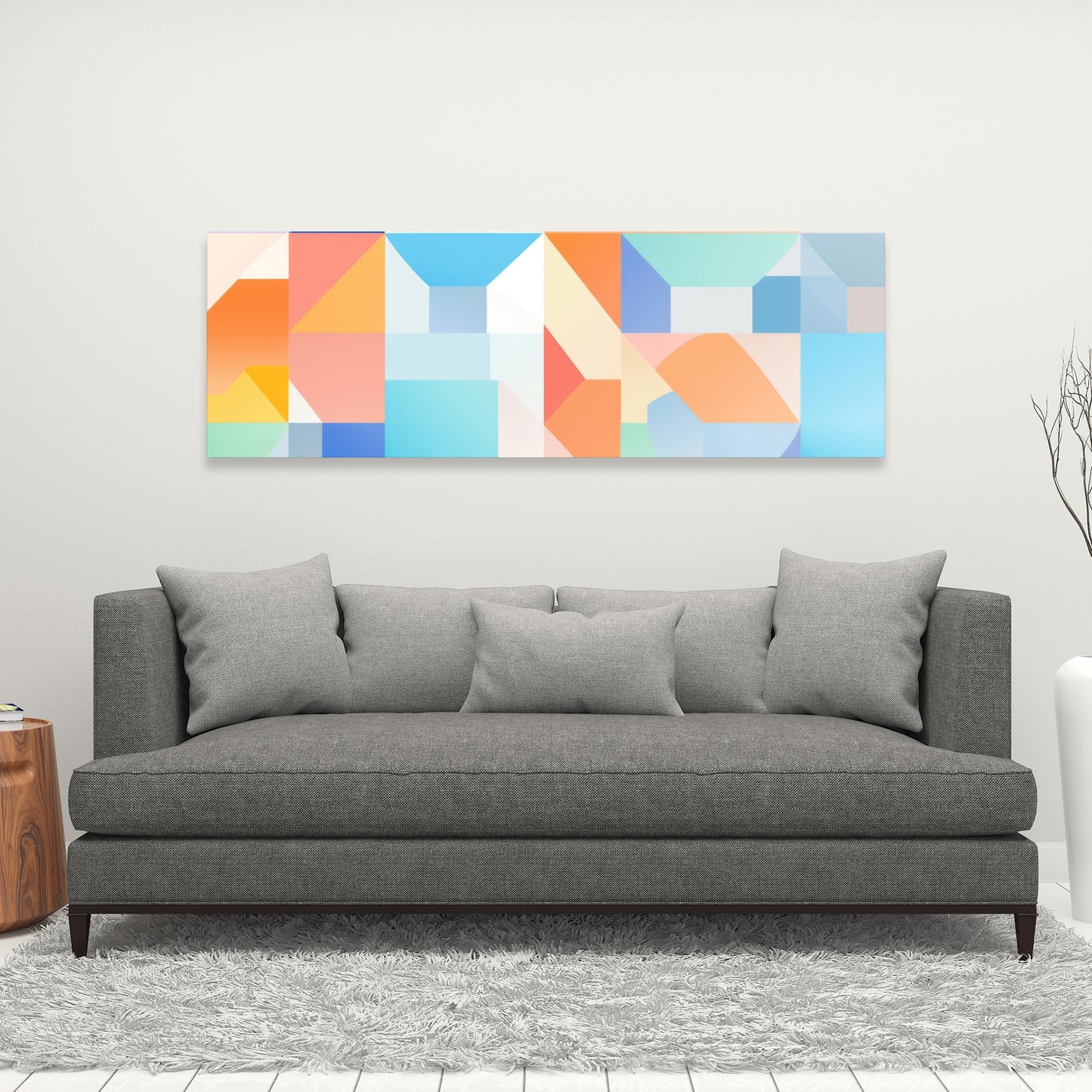 Geometric Cadence - Orange Canvas Art for Home Decor