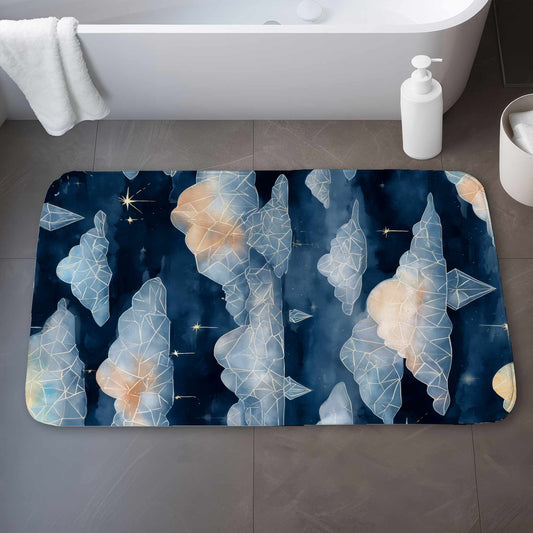 Celestial Crystal Clouds Bath Mat | Home Decor Soft Rug