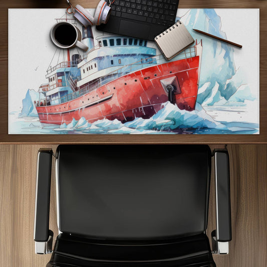 Breaking the Ice - White Desk Mat for Home Decor | Stylish Accessory