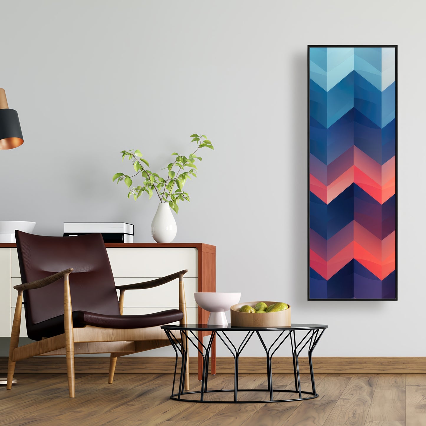 Heat Waves - Red Framed Canvas Art for Home Decor