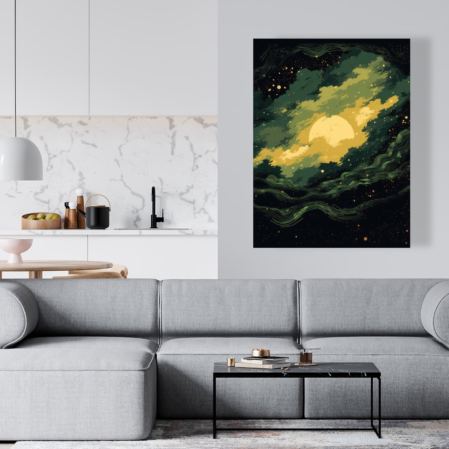 Cloudy Star - Yellow Canvas Home Decor for Bright Spaces
