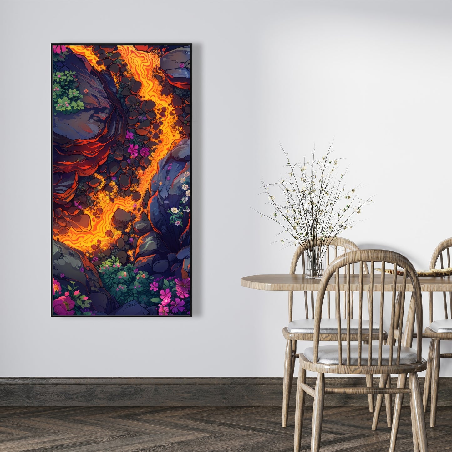 Hot River - Black Framed Canvas Wall Art for Home Decor