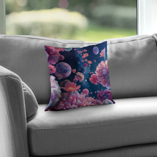 Pink void - Poly twill throw pillow for stylish home decor