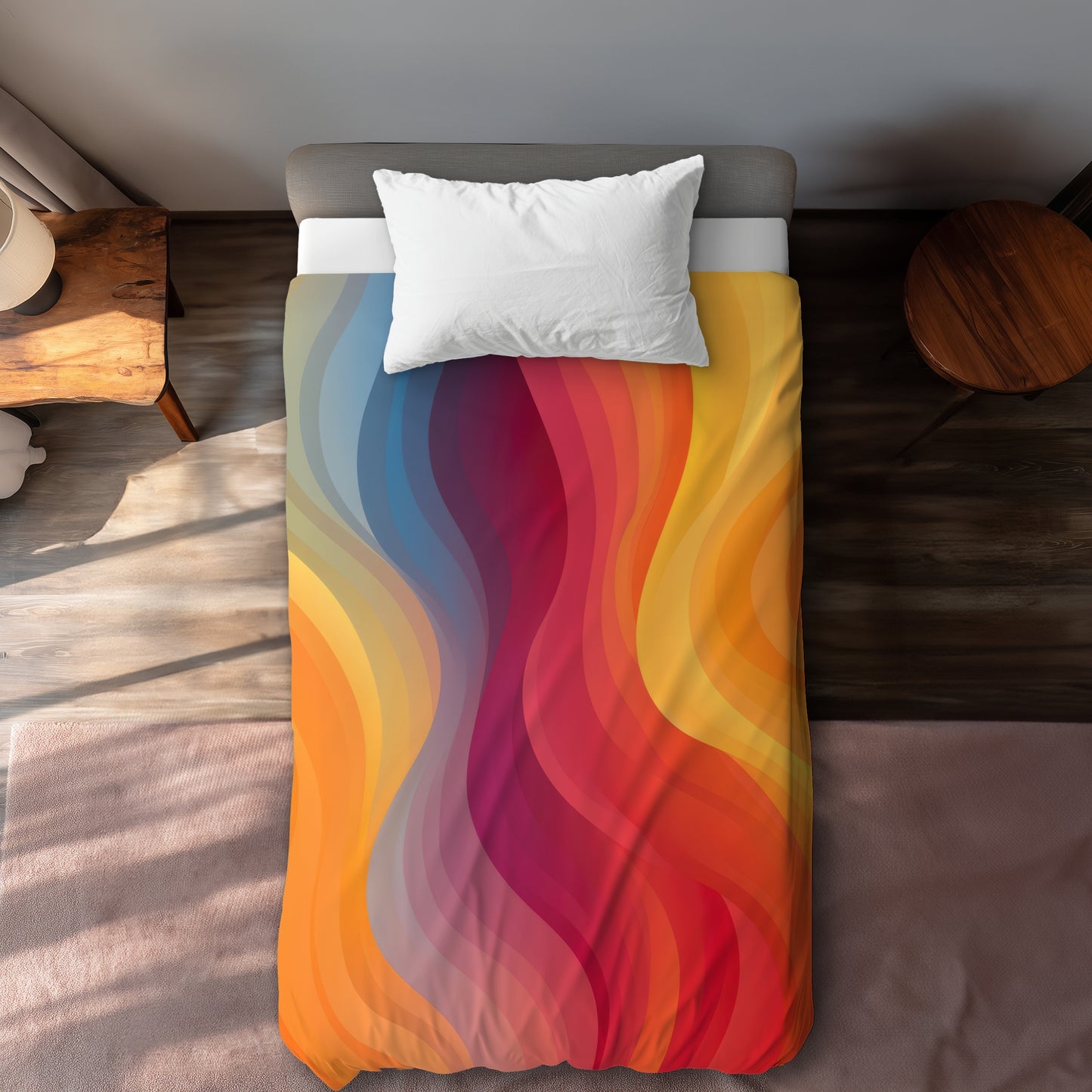 Cloudy sky Orange Duvet Cover | Home Decor Essentials