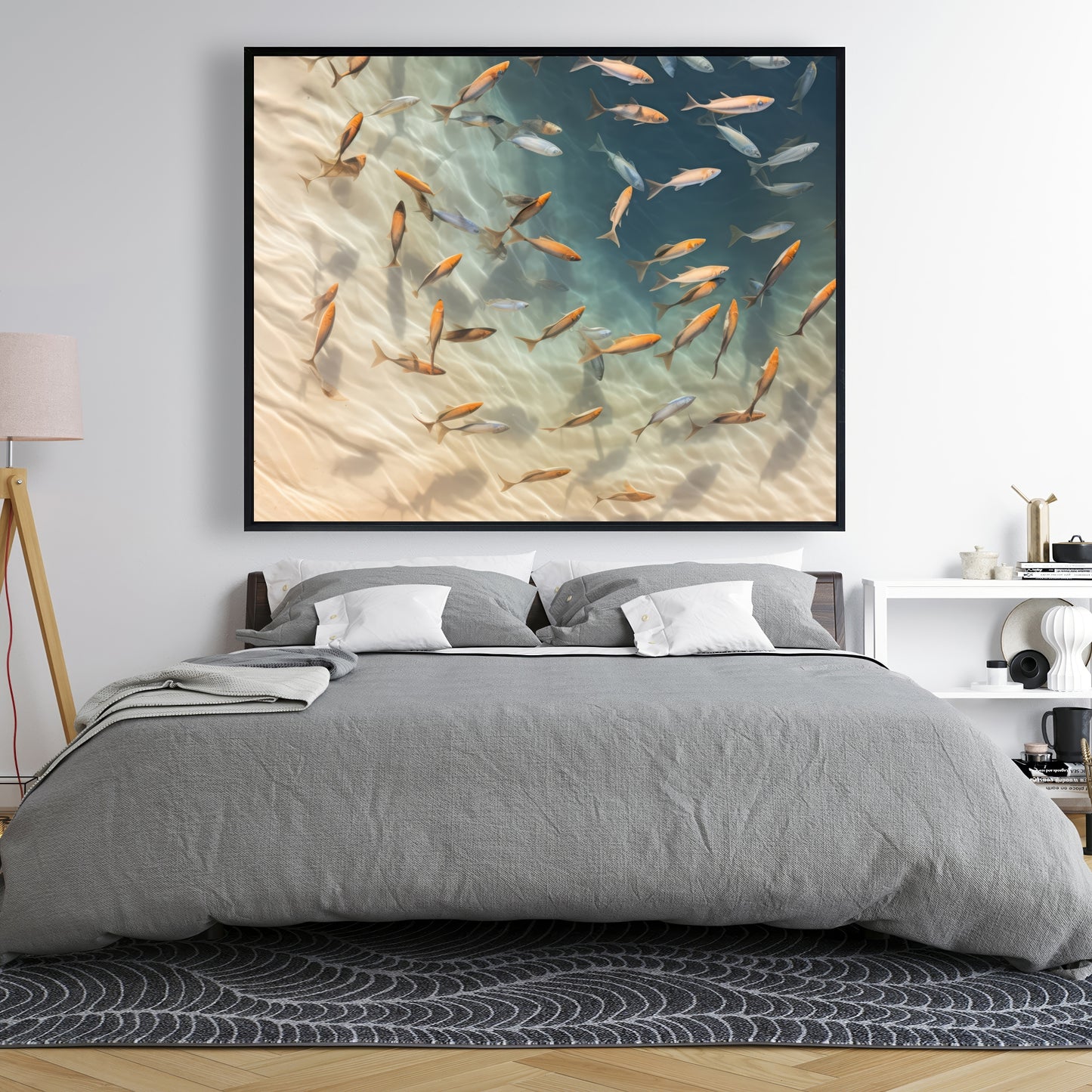 Away from the sand - Framed Canvas - Print on demand