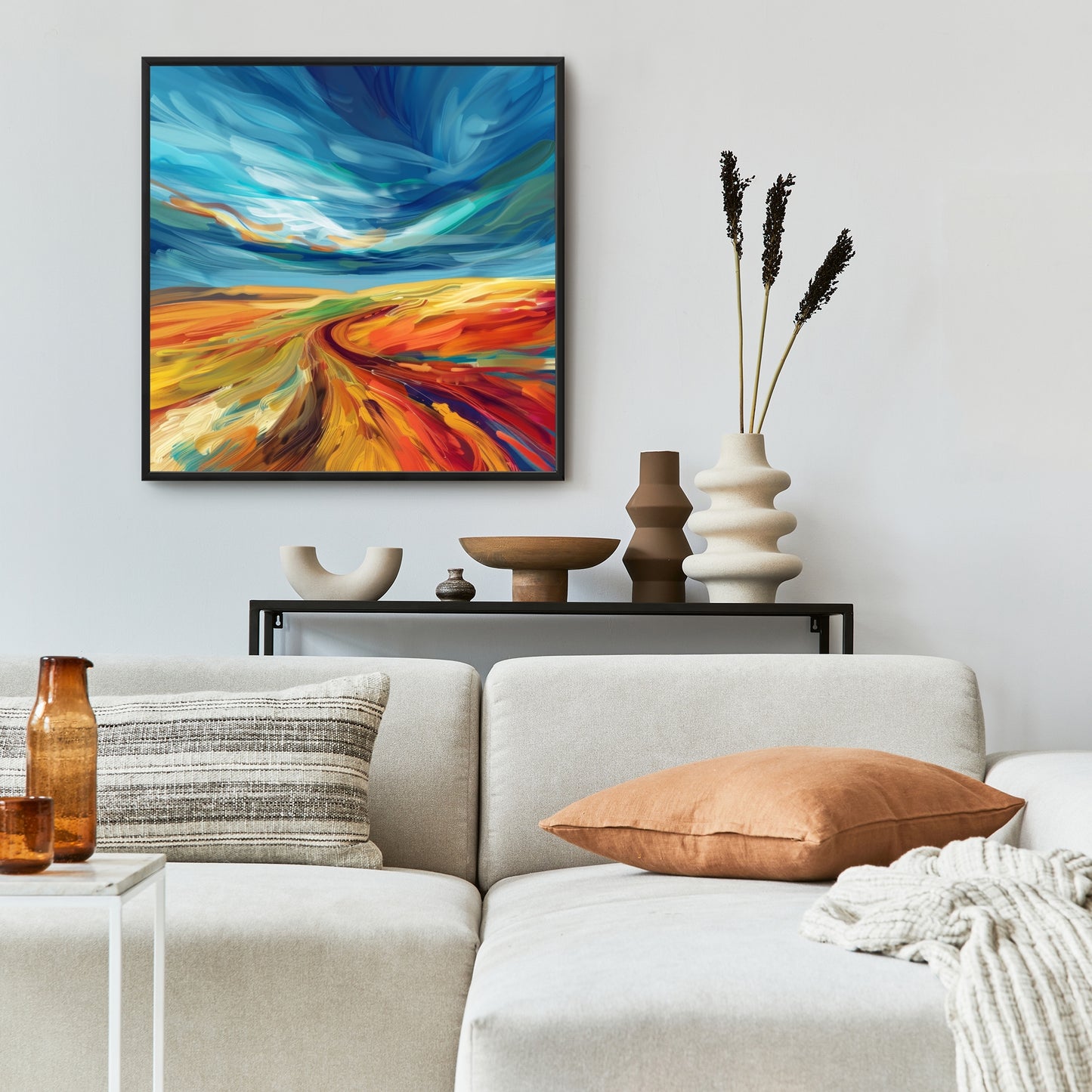 Land flow - 36"x36" Framed canvas