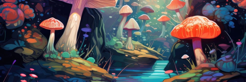 Whimsical forest - Framed Canvas - Print on demand