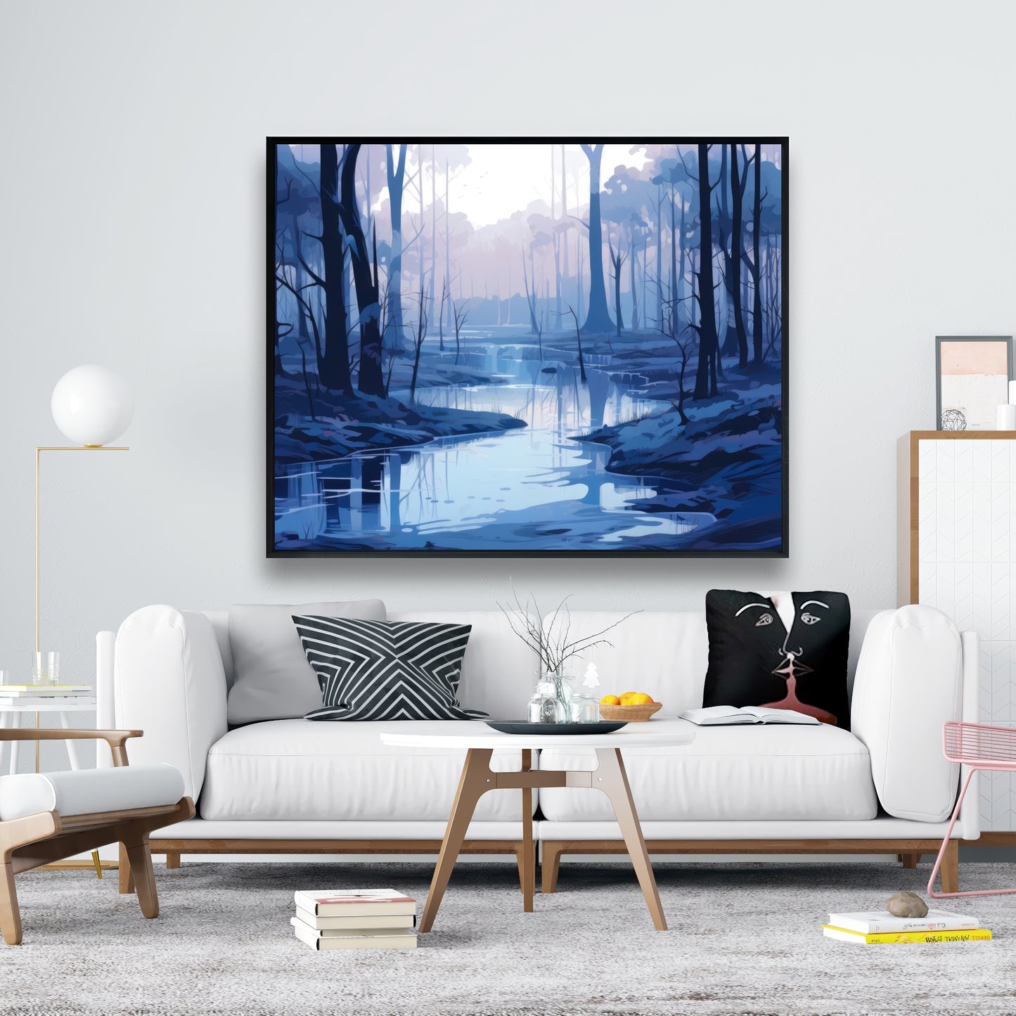 Cold and muddy - 36"x36" Framed canvas