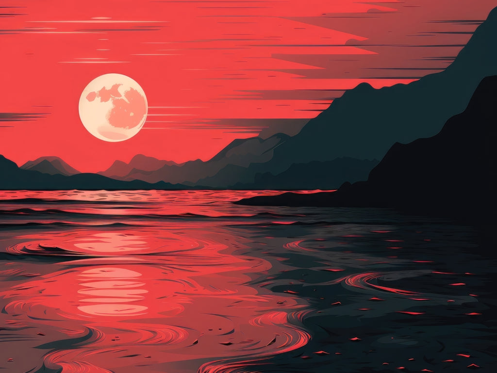 Bloody tides - Framed Canvas - Print on demand