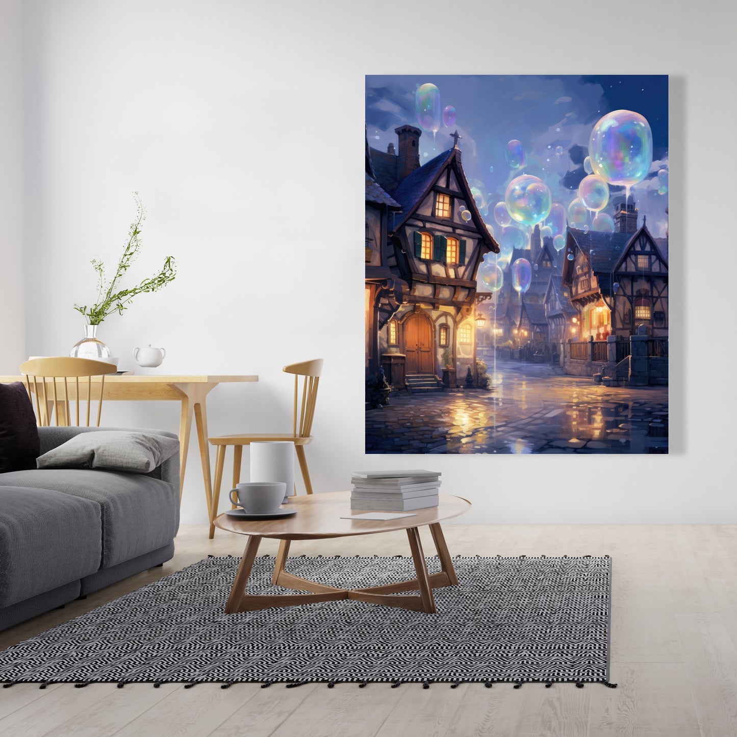Bloopy Town - Purple Canvas Art for Home Decor | Unique Design