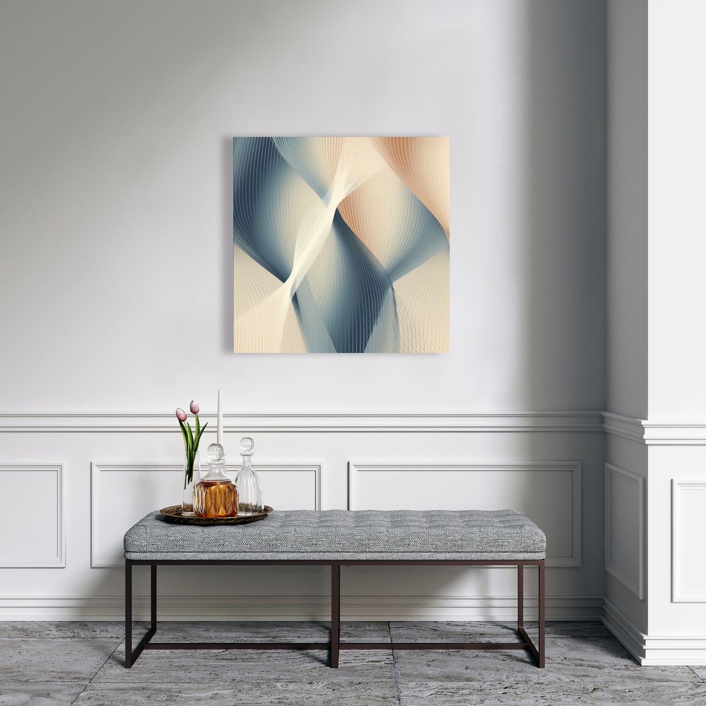 Heavenly threads - White Canvas for Elegant Home Decor