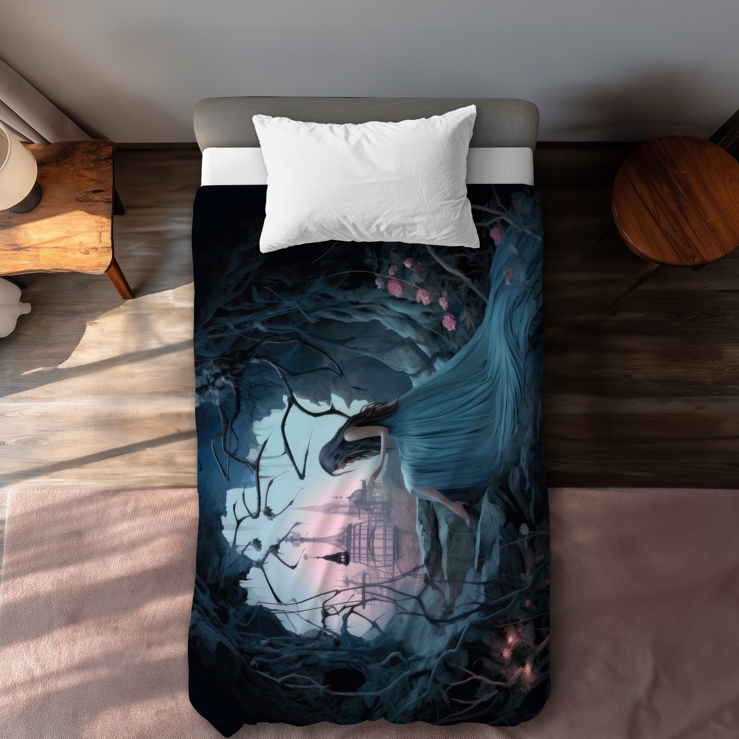 Morose Cave Turquoise Duvet Cover | Stylish Home Decor