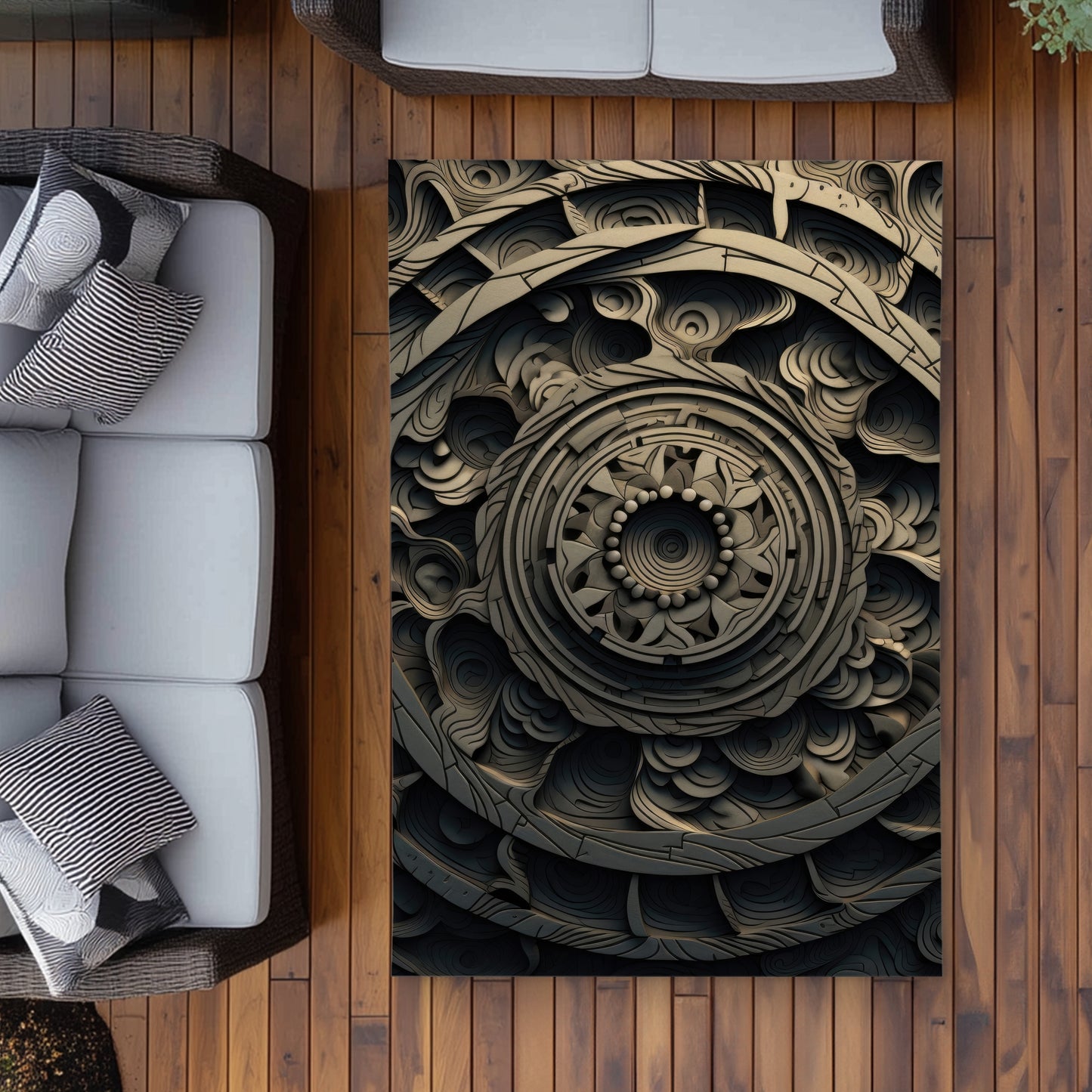 Cycles Gray Outdoor Area Rug | Stylish Home Decor Solution