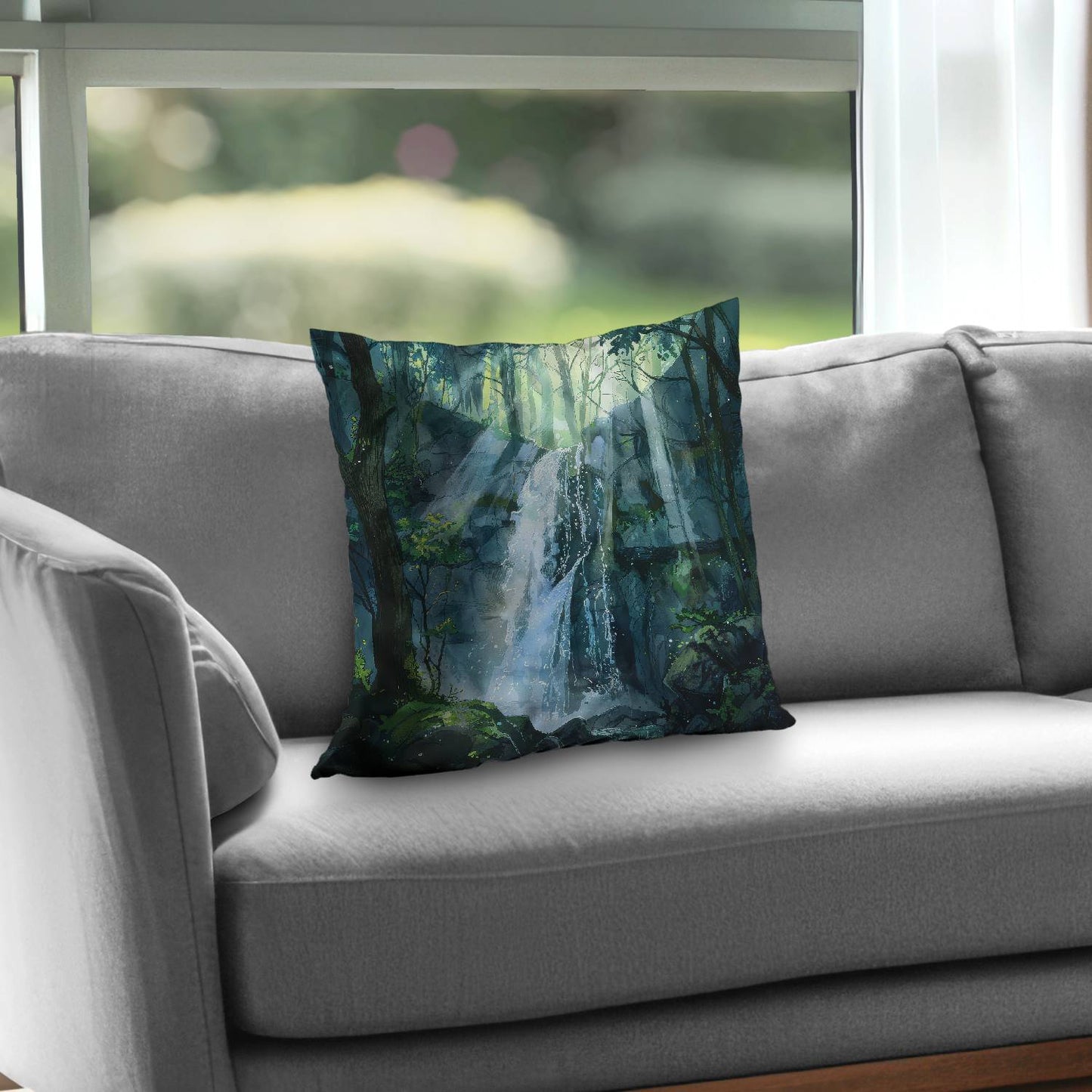 Sleeping Fall Green Poly Twill Throw Pillow - Home Decor Insert