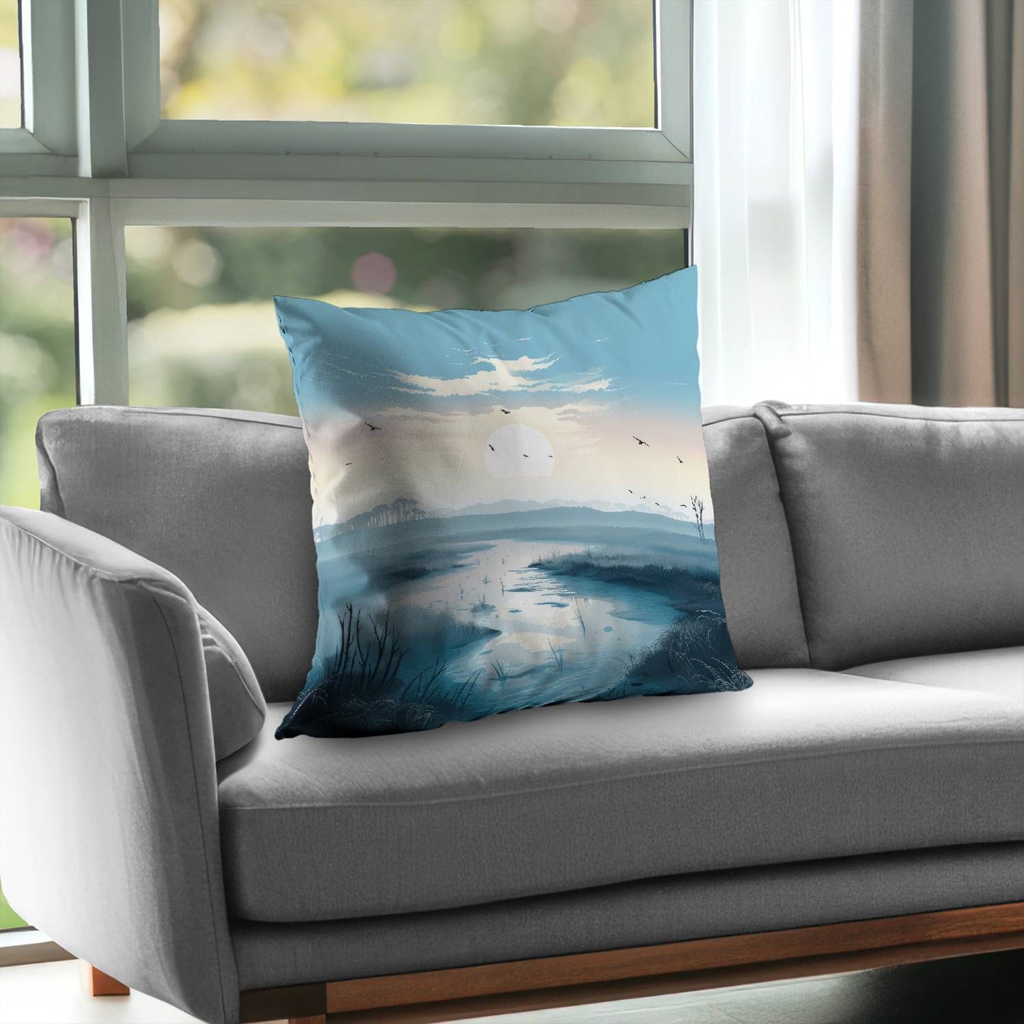 The Marsh White Poly Twill Throw Pillow - Home Decor Accent