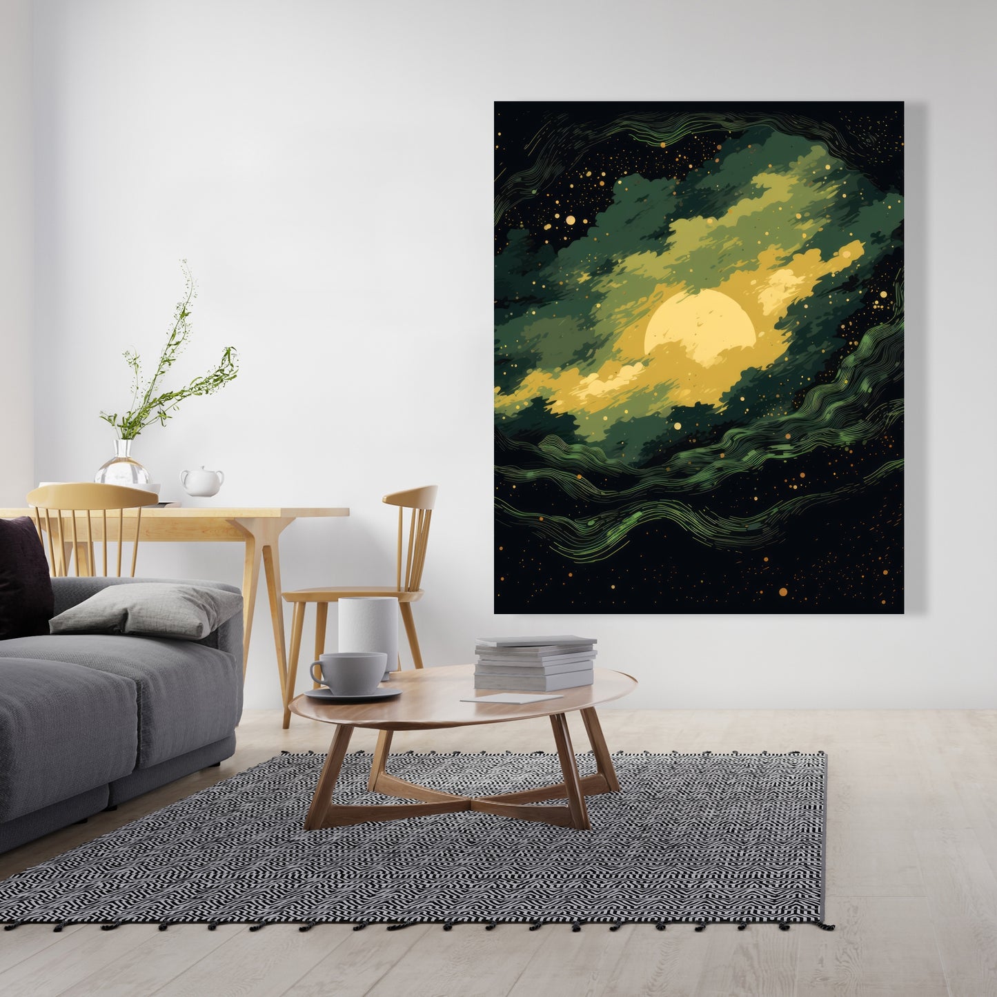 Cloudy Star - Yellow Canvas Home Decor for Bright Spaces