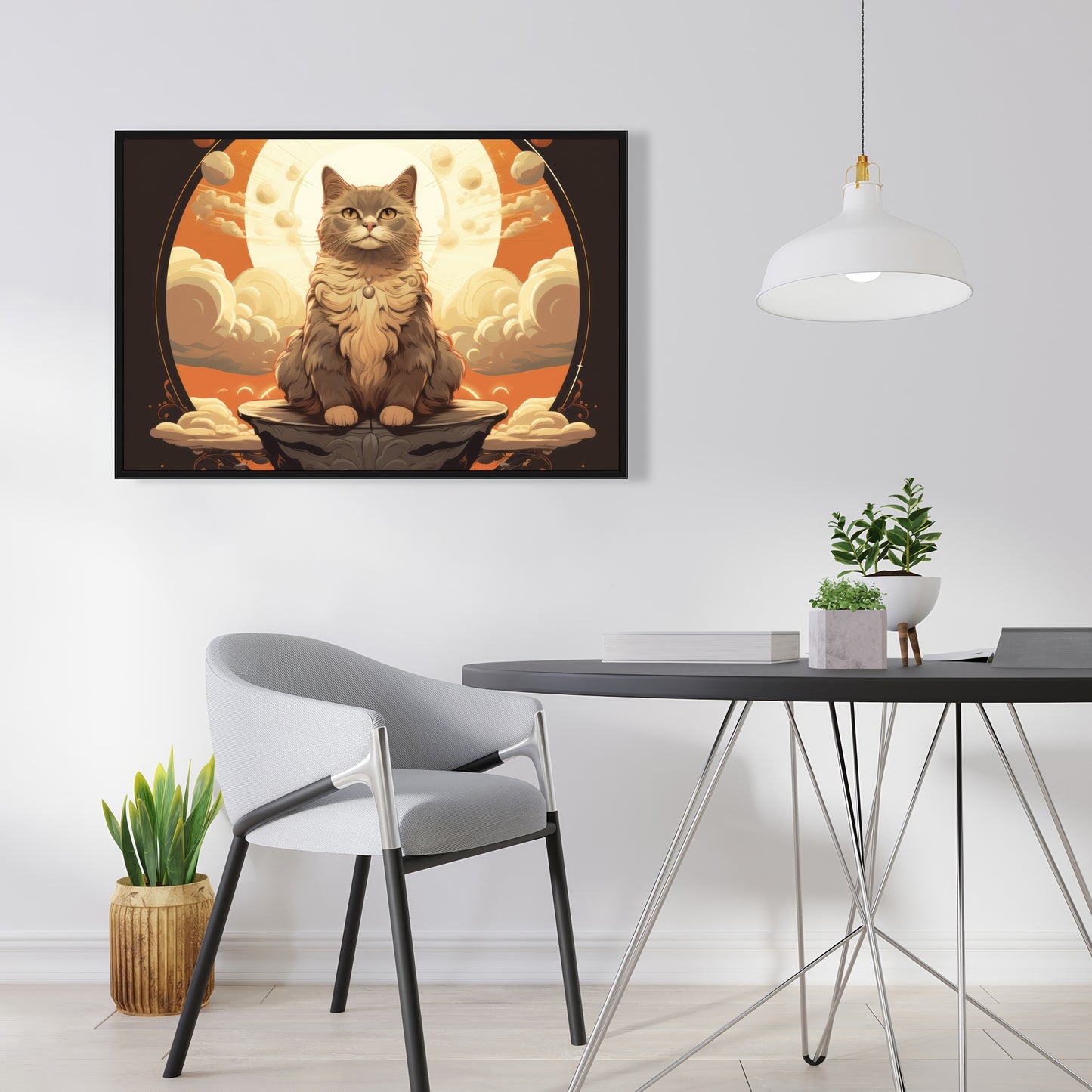 The overlord - Gray Framed Canvas for Elegant Home Decor