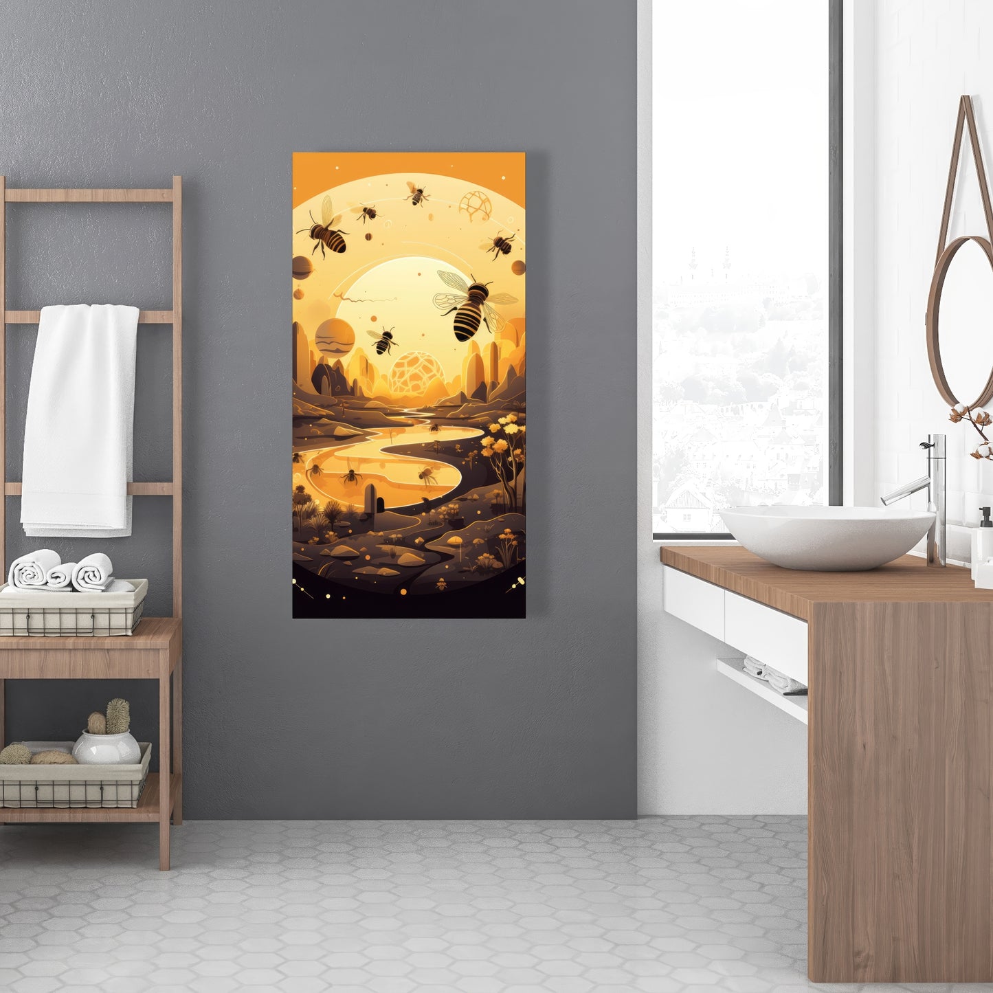 Hive planet - 32"x32" Canvas