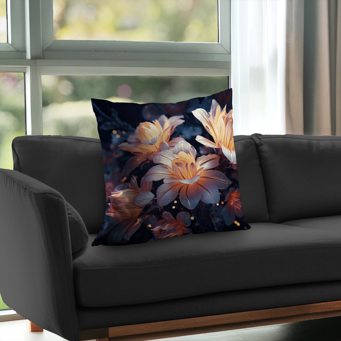 Pixie Flowers White Poly Twill Throw Pillow - Home Decor Insert