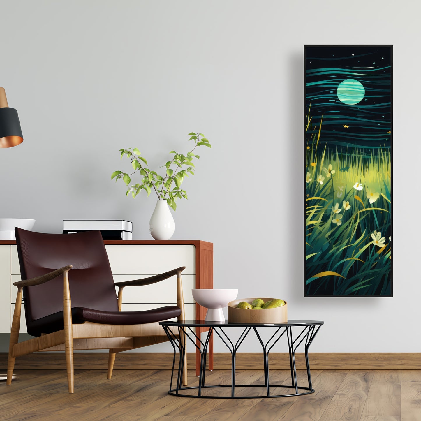 Windy night - Framed Canvas - Print on demand