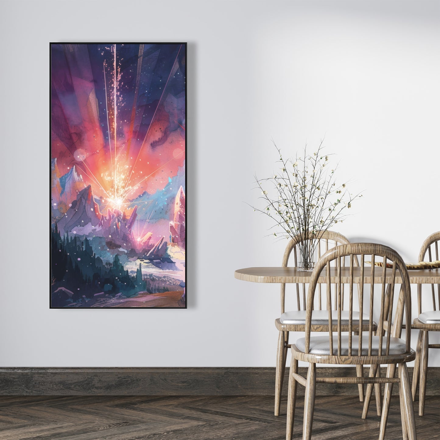 Beaming signal - Framed Canvas - Print on demand