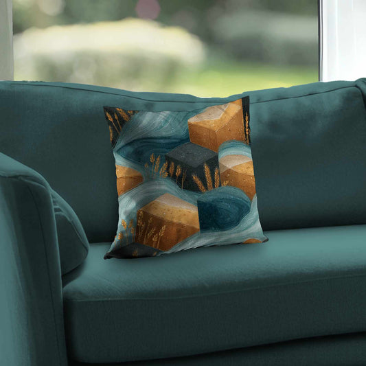 Golden Harvest Flow Poly Twill Throw Pillow Home Decor