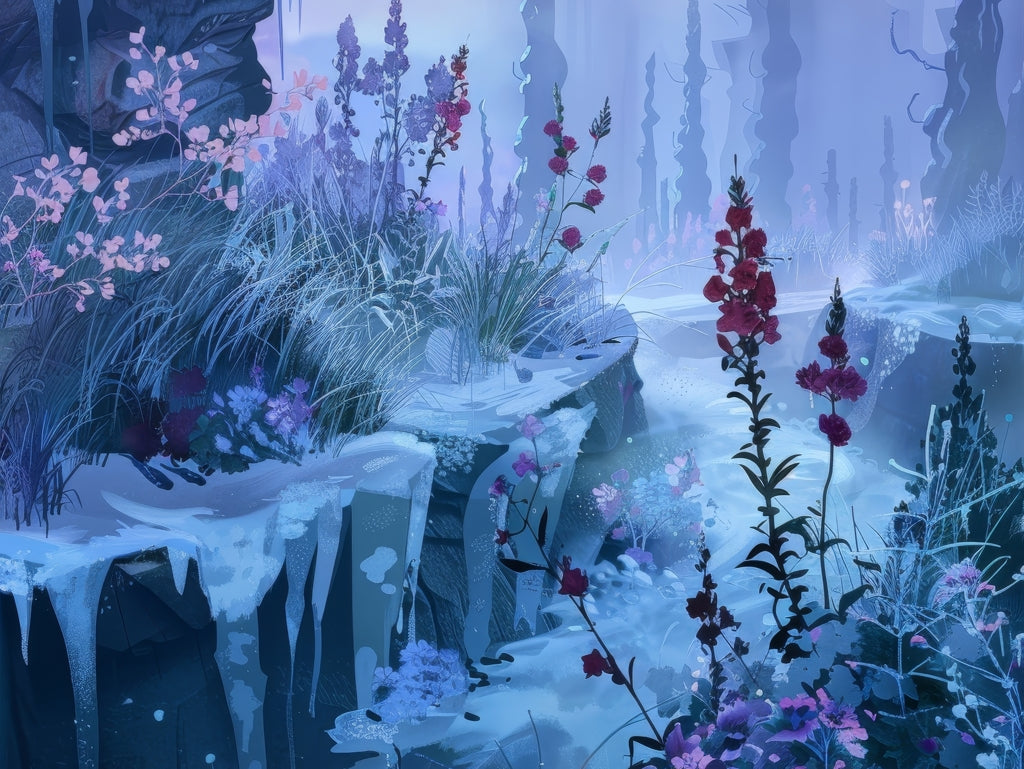 Valley of ice - Framed Canvas - Print on demand
