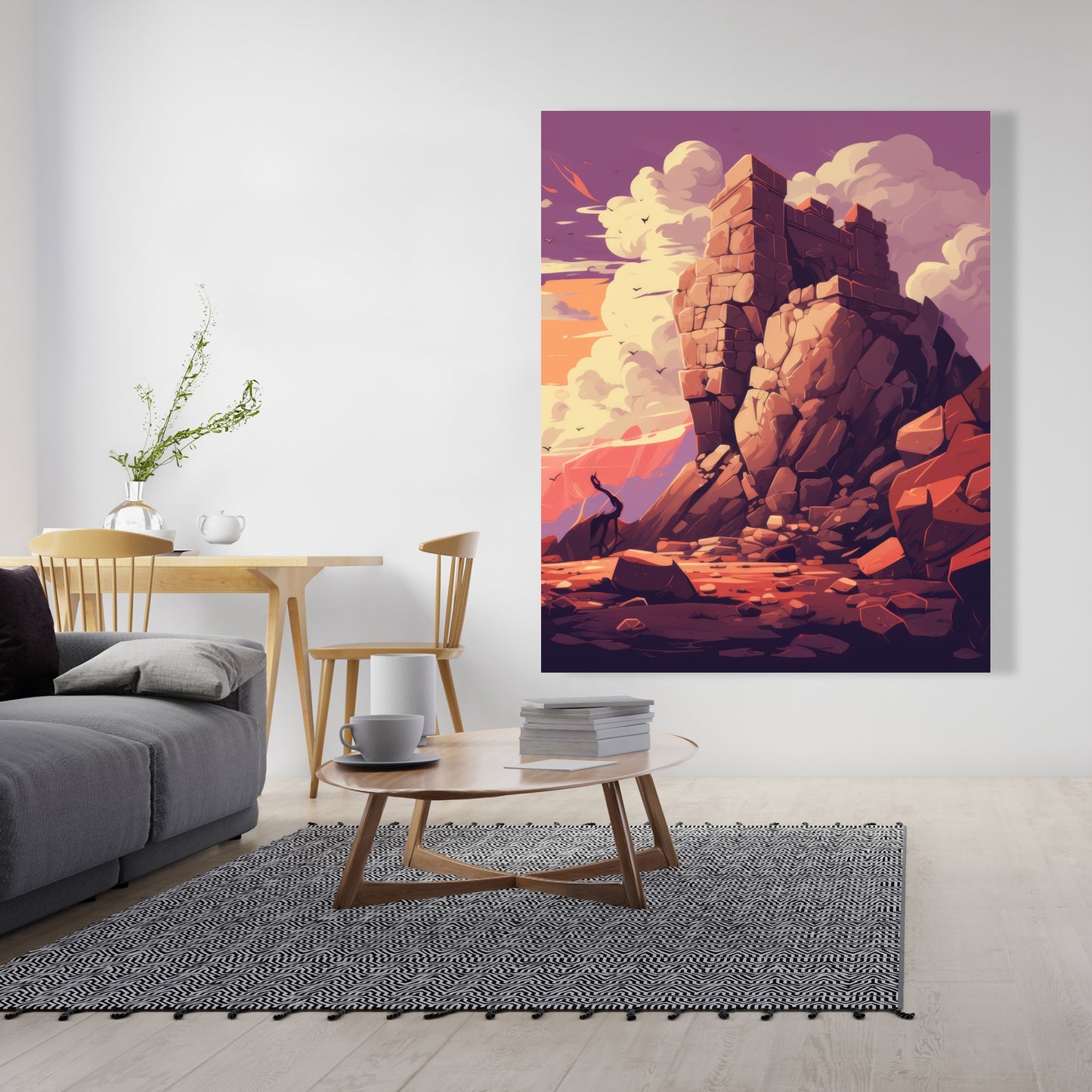 Standing Above - Coral Canvas Art for Elegant Home Decor
