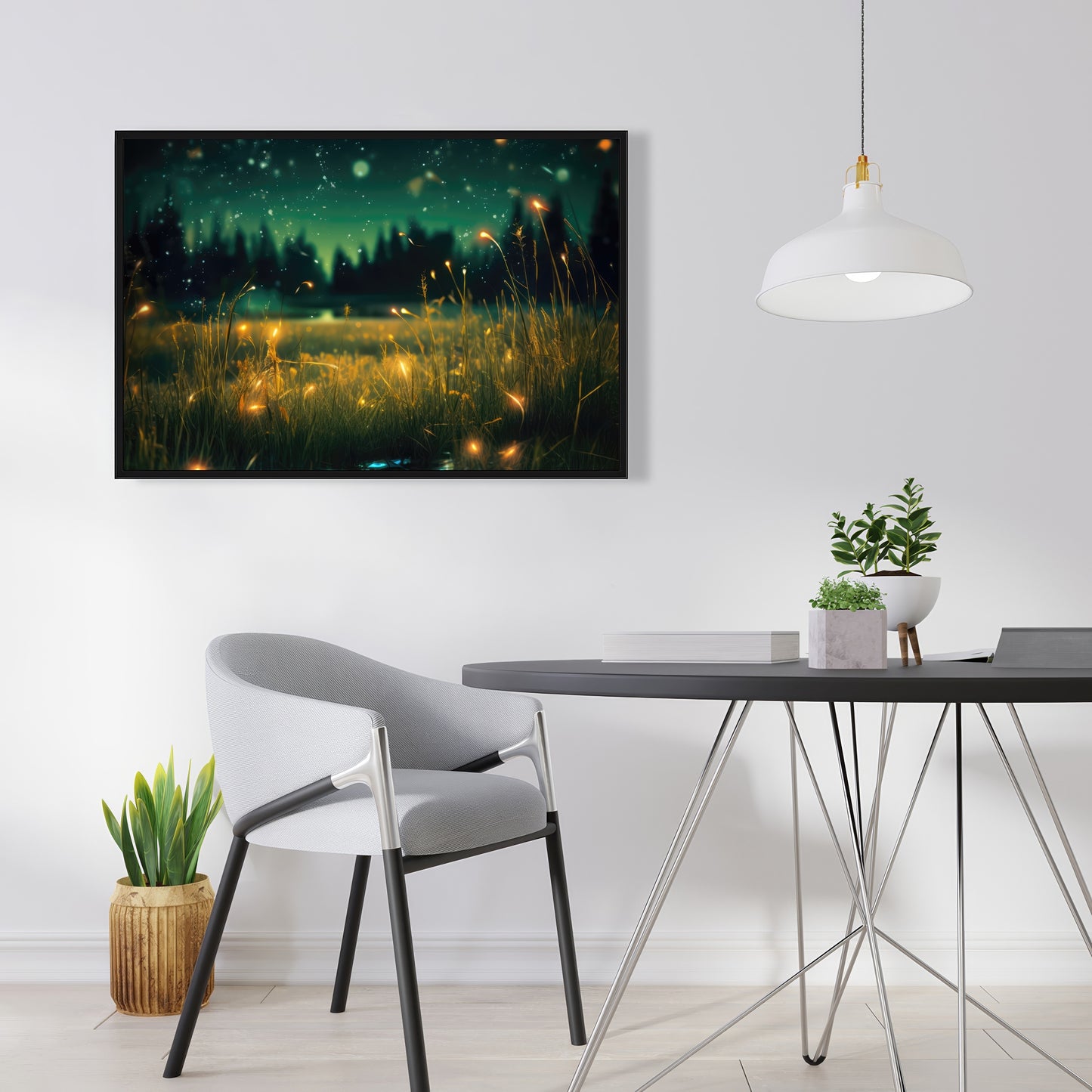 Light in the Dark - Black Framed Canvas Home Decor Art