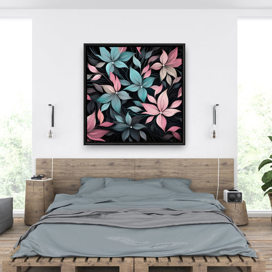 Desaturated flowers - 36"x36" Framed canvas