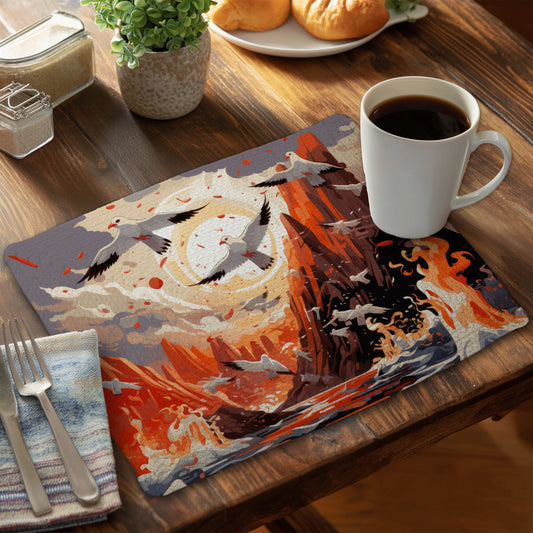 The Escape - Red Braided Polyester Placemat for Home Decor