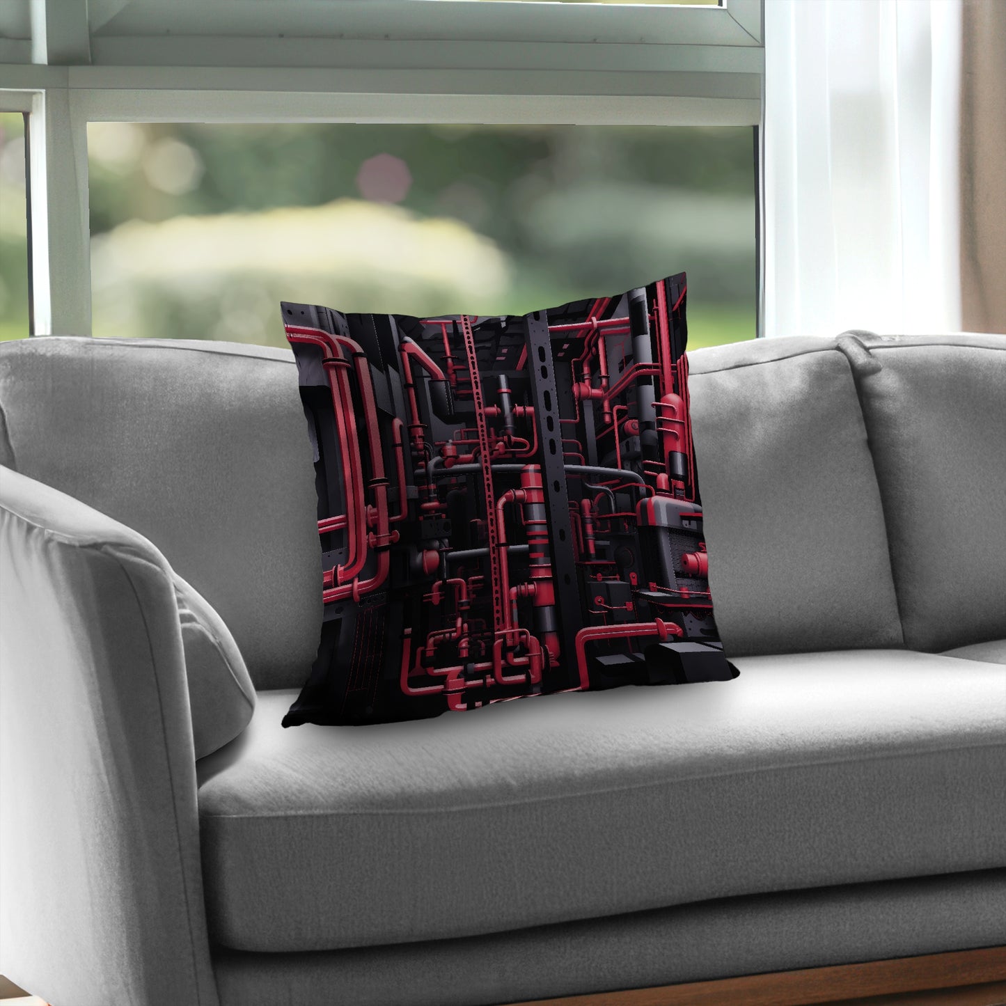 Machinery Black Poly Twill Throw Pillow Insert for Home Decor