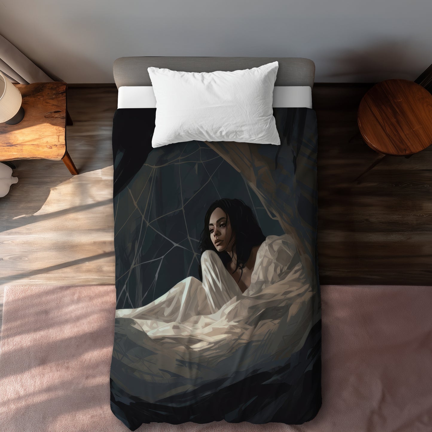 Spider princess White Duvet Cover | Elegant Home Decor