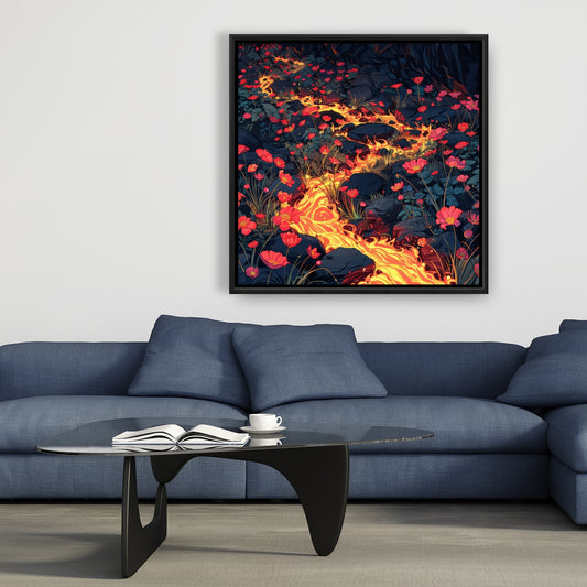 Dodging nature - 36"x36" Framed canvas