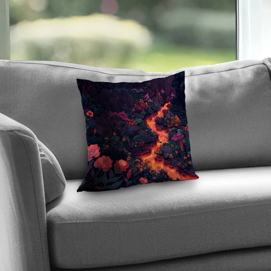 Flowing magma poly twill throw pillow | Home decor accent