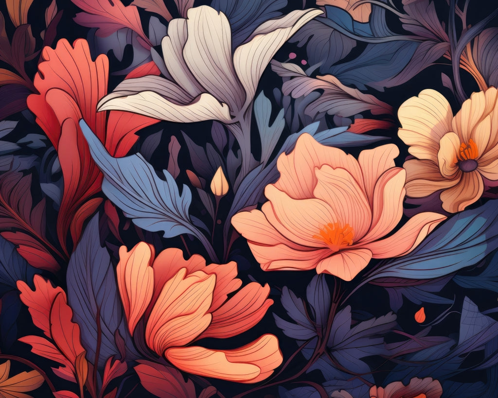Blooming uninterrupted - Framed Canvas - Print on demand