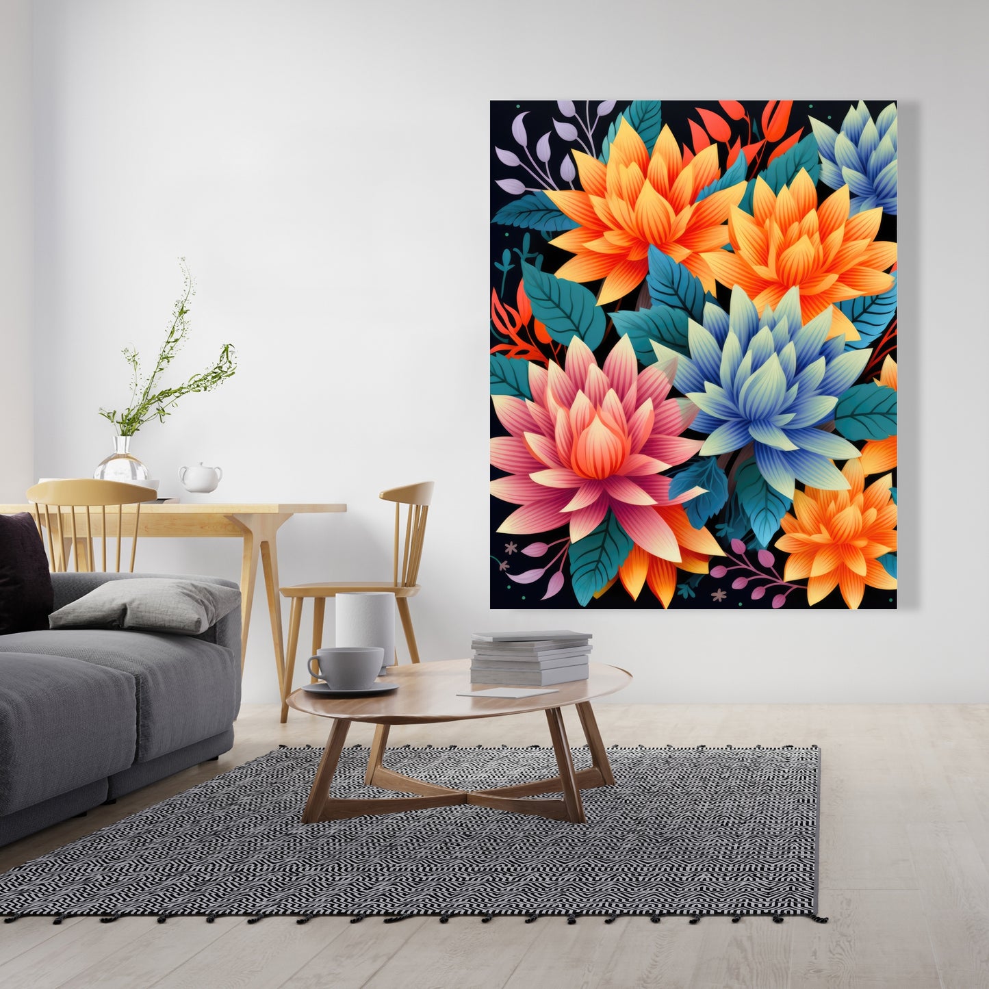 Color bouquet Turquoise Canvas for Stylish Home Decor