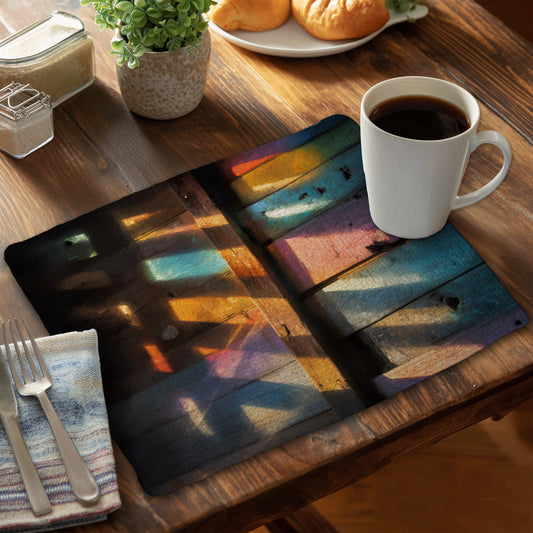 Casting Rainbows - Blue Braided Polyester Placemat for Home Decor