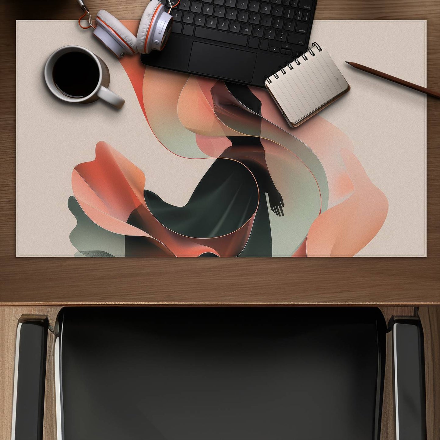 Elegance Black Desk Mat | Stylish Home Decor Accessory