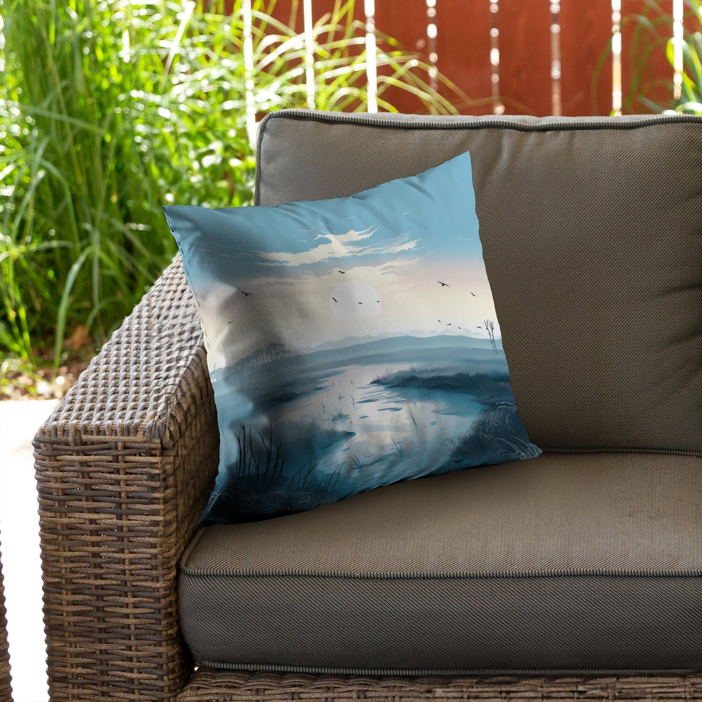 The Marsh White Poly Twill Throw Pillow - Home Decor Accent