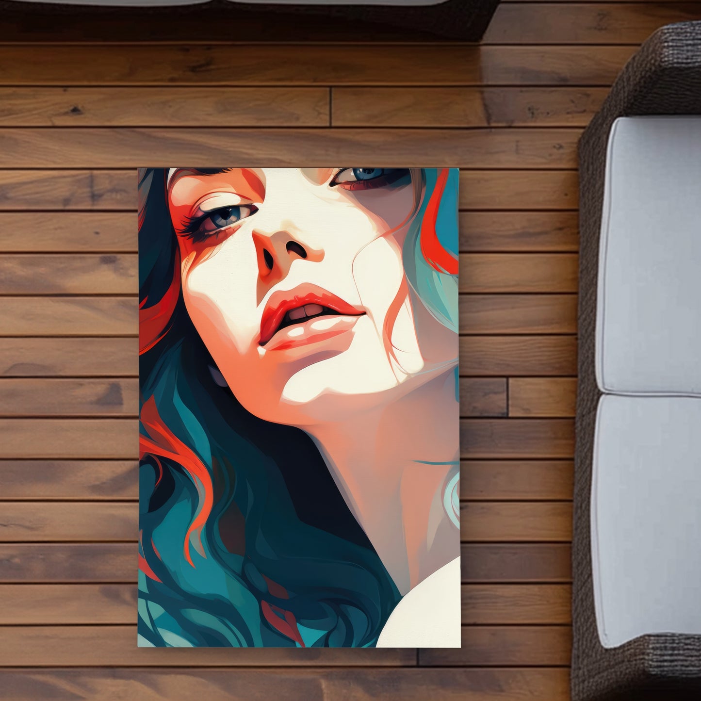 Dangerous Lips - Blue Outdoor Area Rug for Home Decor