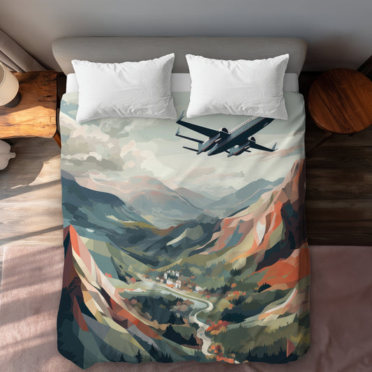 Shallow Flight White Duvet Cover - Elegant Home Decor Accent