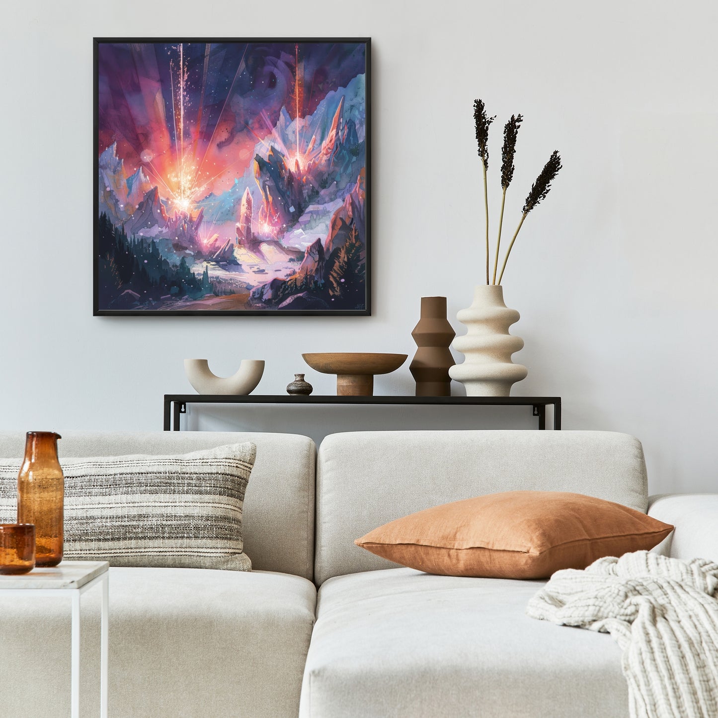 Beaming signal - 36"x36" Framed canvas